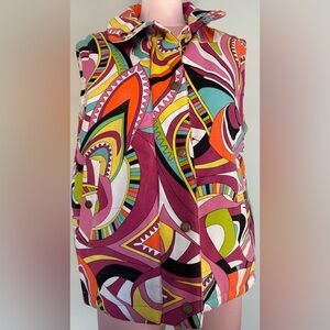 Gretchen Scott Quilted Puffer Vest Ladies size Medium Bright Multi Color